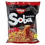 Nissin Instant Nudeln Soba Wok Style Chili 9er Pack (9 x 111g) asiatisches Nudelgericht