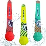 Schildkröt Neopren Tauchbälle 3 Stück - Wasser Tauchspielzeug für Kinder - Ball Durchmesser 6 cm mit ca 20 cm Schweif - Sandgefüllt - Stellen Sich senkrecht am Grund auf