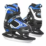 Nattork Schlittschuhe Kinder - 4 Größe Verstellbare Eislaufschuhe Kinder Jugendliche, Ice Skates Mit Weiche Polsterung für Anfänger(Blau, S(27-31))