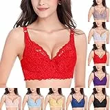 Generisch Klassische BHS für Damen, Damen Push Up BH mit Blumen Spitze Schalen Bügel BH Gepolstert Elegant Komfort BH Alltag Dessous Sport Basic Büstenhalter, osterangebote Damen