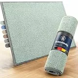Mibao Fußmatte Innen 60 x 90 cm, Schmutzfangmatte für den Eingangsbereich, Türmatte, rutschfeste, Super Saugfähige Willkommen Matte Teppich für Haustür, Hintertür, Schuhe und Pfoten, Grün