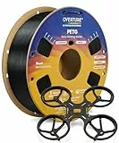 OVERTURE Rapid PETG Filament 1,75 mm Verbessert, Hohe Geschwindigkeit 3D Drucker Filament 1kg (2,2 lbs) Spule, Maßgenauigkeit ± 0,02 mm für die Meisten FDM 3D Drucker (Schwarz)