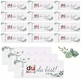 DIKARIYA 15er Schön Dass Du Da Bist Schokolade Geschenke Hülle Filz für Schokoladen Verpackung Schokoriegel Geschenkbox für Gastgeschenke Konfirmation Hochzeit Kommunion Geburtstag, Ohne Schokolade