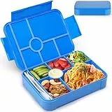 Brotdose Kinder mit Fächern,1350ml Lunch Bento Box Kinder,Lunchbox mit Besteck,Vesperbox,Brotzeitbox Brotbox Frühstücksbox Vesperdose Jausenbox Snackbox für Kindergarten,Schule & Ausflüge (Blau)
