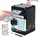 MOMMED Spardose Kinder, Geldautomat Spardose, Elektronische Spardose mit Passwortschutz, Automatische Papiergeld-Scroll-Sparschwein, ATM Saving Bank, Tolles Geschenk für Kinder