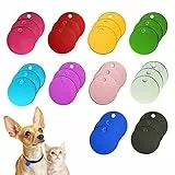 URROMA 30 PCS Round Blank Pet ID Tags, Mixed Color Dog ID Tags Double Side Pet Name Phone Number ID Tags Key Rings for Dogs and Puppy, 0.98 * 0.98'