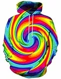 Hgvoetty Unisex Hoodies für Männer Frauen 3D Grafik Sweatshirts Bunt Pullover Pullover L Regenbogen, Rainbow