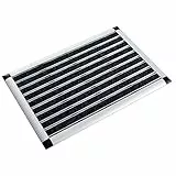 casa pura® Aluminium - Fußabstreifer für außen und innen | Fußmatte mit hoher Reinigungswirkung & attraktiver Metall Optik | Fußmatten für die Haustür | 2 Größen (42x60cm)