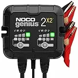 NOCO GENIUS2X2: 2-Bank 4A (2A pro Bank) Batterieladegerät für Auto & Motorrad — 6V/12V Erhaltungsladegerät & Entsulfator — Für AGM, Lithium (LiFePO4) & Start-Stopp-Batterien