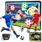 VATOS Elektronische Fußball Torwand für Kinder - Klettball Spielzeug Geschenke für Jungen & Mädchen 5 6 7 8 9 Jahre, Indoor/Outdoor Sportspielzeug Set mit Automatischer LED-Punktzählung & Sound