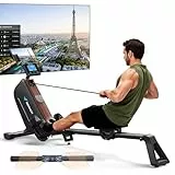MERACH Rudergerät für Zuhause Klappbar, Aufgerüstetes Selbstversorgendes, Leises Magnet Rudermaschine, Verbesserte & Verlängerte Führungsschienen Sorgen für Mehr Bewegungsfreiheit(R15B4)