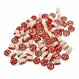 BESPORTBLE 90 Stück Teiliges Holz Zahlenschachspiel Set Zahlen Spielsteine Rote Doppelseitige Spielfiguren für und Zahlenspiele Kognitives Lernspiel Zubehör für Brettspiele und