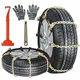 Ninonly Universal Schneeketten für Auto 8Pcs - Anti-Rutsch Gürtel für Reifen, Sicherheit Reifenketten für Auto/SUV, Reifenbreite 165mm-265mm/6.5'-10.4'
