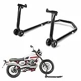 Eikuavons Motorradständer, Motorradheber Vorne Motorrad Aufbockständer mit Doppelrollen, breitenverstellbar Montagearbeiten für Motorräder bis 300 kg, Standfestigkeit (Schwarz)
