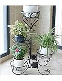 KWMAEEUID Gewächshaus-Blumentopf, Blumentopf, Kräuterregal, schwarzes Eisen, Blumenständer im Vintage-Stil, 48 x 68 cm (Größe: 4 Ebenen), RDZ (Größe: 4 Ebenen)