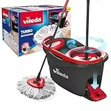 Vileda Turbo 3in1 Komplett-Set | Wischmopp mit Mikrofaser-Moppkopf gegen hartnäckigen Schmutz | Eimer mit Pedal-Schleuder - Für alle Böden | Entfernt 99 % der Bakterien,Teleskopstiel 85–123 cm