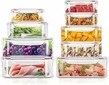 KICHLY 18er Vorratsdosen Mit Deckel (9 Behälter, 9 Deckel) Frischhaltedosen,Meal Prep Boxen Auslaufsicher Gefrierbehälter, BPA-Frei Küchen Aufbewahrungsbox Organizer (Rot)