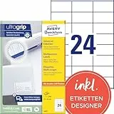 AVERY Zweckform 3475 Adressaufkleber (2.400 Klebeetiketten, 70x36mm auf A4, Papier matt, bedruckbare Absenderetiketten, selbstklebende Adressetiketten mit ultragrip) 100 Blatt, weiß