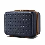 KONO Kosmetikkoffer Schminkkoffer Leicht Handgepäck Tragbar Beautycase Damen 100% ABS Make Up Koffer mit Handgriff und Reißverschluss Hartschalen 30 * 21 * 16cm Blau