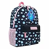 Disney Stitch Rucksack Kinder Mädchen Kinderrucksack Schulrucksack Verstellbar Schule Reisen Sport Geschenke für Mädchen (Schwarz)
