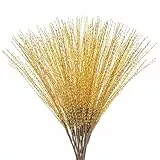 KI Store 20 Stück deko Zweig Weihnachten äste künstlicher weihnachtszweig 45cm kein Glitzer bastelzweige dekozweig Stem Mistelzweig für Weihnachts deko Haustiere (Gold)