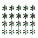 Supvox 20pcs Weihnachtsanhänger Metall Schneeflocke Halskette Anhänger DIY Schmucksachen die Versorgung für Bevorzugungen Weihnachten Urlaub Partei
