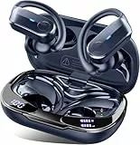 Ordtop Bluetooth Kopfhörer Sport, 70H In Ear Kopfhörer Bluetooth 5.4, HiFi Stereo Tiefer Bass Kabellose Kopfhörer mit 4 Noise Cancelling Mics, IPX8 Wasserdicht Ohrhörer mit Ohrhaken, LED-Anzeige USB-C
