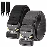 Chalier Herren 2er Unisex Gürtel, Armee-grün + Schwarz, Einheitsgröße