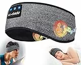 LC-dolida Schlaf-Kopfhörer, Bluetooth 5.4, Kopfband-Kopfhörer zum Schlafen und Sport, 16 Stunden Spielzeit, weiche Musik-Kopfhörer mit ultradünnen Lautsprechern, Mikrofon, coole Tech-Gadgets für