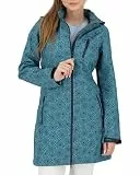 DEPROC-Active Damen Übergangsjacke Shelby Long, Wind- & Wasserabweisend, Outdoorjacke, Kurzmantel Für Frühling Herbst Softshellmantel, Navy, 44 EU
