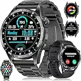 LIGE Smartwatch Herren mit Telefonfunktion/400mAh Lange Akkulaufzeit für Android iOS,1.43'' Amoled Display,110+ Sportmodi,Bluetooth-Anrufe,IP68 Wasserdicht Fitnessuhr mit Herzfrequenz, Schlafmonitor