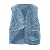 WDCHAOYUE Jeansweste Damen,Meine Bestellungen Anzeigen,Weste Damen Teddy Fleece Herbst Winter Warm Ärmellos Leicht Damenweste Casual Einfarbig Herbstmantel