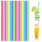 AUAUY 100 Stück Strohhalme, Party-Trinkhalme für Party, Geburtstag, Hochzeit Wiederverwendbare Strohhalme, Plastik Strohhalme, Trinkhalme Trinkhalme für Smoothies, Saft, Cocktail