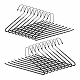 Relaxdays Hosenbügel 20er Set, rutschfest, Kleiderbügel für Hosen, gummiert aus Metall, platzsparend, Set, 35 cm, schwarz