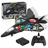 Henakmsl RC Flugzeug 2.4GHz Ferngesteuertes L0712 Quadcopter Schwebendes Kampfflugzeug RTF für Anfänger/Kinder/Erwachsene, Spielzeug Mit Farbigen Lichtern USB-Ladung