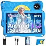 Kinder Tablet 9 Zoll Android 15 Gemini AI, 12GB RAM + 32GB ROM (TF 1TB), Octa-Core, 2.0GHz,GMS Certified, 5G WiFi 6, Widevine L1, 5000mAh, BT5.0, 8+5MP, Kindersicherung Tablet mit EVA Case-Blau