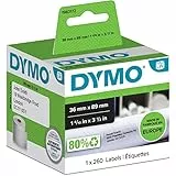 DYMO Original LabelWriter Adressetiketten (Groß) | 36 mm x 89 mm | Rolle mit 260 Etiketten | selbstklebend |für LabelWriter Etikettendrucker und Beschriftungsgerät