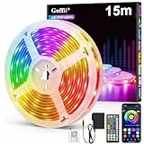 LED Strip 15m, LED Streifen Bluetooth RGB Led Band Selbstklebend mit Fernbedienung und APP. Musik Sync, Timer-Einstellung Dimmbar Led Stripes Lichterkette für Zimmer Partei deko