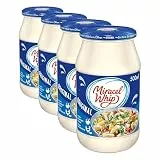 Miracel Whip Original 1 x 500 ml I Salatcreme I 23% Fettgehalt I Glutenfrei I Laktosefrei I mit Eiern aus Freilandhaltung I für Nudelsalat oder Kartoffelsalat (Packung mit 4)