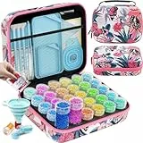ARTDOT 5D Diamond Painting Zubehör Boxen, 30 Stück Diamant Painting Set mit Koffer Stift Trichter Stickers