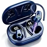 Bluetooth Kopfhörer Sport, 2026 Kopfhörer Kabellos Bluetooth 5.3 In Ear mit 6 ENC Noise Cancelling Mics, 50Std Stereo Ohrhörer mit LED Anzeige USB-C, IP7 Wasserdicht Earbuds für Joggen Fitness, Blau