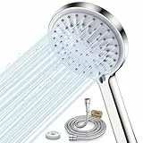 FASDUNT Duschkopf Wassersparend 【Wasserersparnis 49%】𝟱 Strahlarten mit 𝟮M Premium Schlauch aus Edelstahl & 9.5L/min Durchflussbegrenzer Hochdruck Duschbrause Wasserdrucks Erhöhung 200%