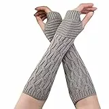 OverDose Winter Wärmer Strick Halb Handschuhe Armstulpen Fingerlose Fäustlinge Handwärmer Armwärmer für Damen Mädchen, Einheitsgröße