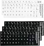 SZKKQKJ 5 Stück Tastaturaufkleber Französisch, Französisch Ersatz Aufkleber mit Weißen Buchstaben, 3 Schwarz 2 Weiß, für Standard Tastatur, Laptop Tastatur