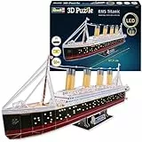 Revell 3D Puzzle RMS Titanic LED Edition | Detailgetreue Nachbildung des legendären Schiffs | Historisches Sammlerstück | Atmosphärische LED-Beleuchtung | Teileanzahl 266 | Ab 10 Jahren