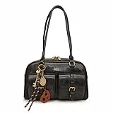 GSenhui Boston Tragetasche Damen Vintage Umhängetasche Klein Handtasche mit Mehreren Taschen, Doppeltasche Schultertasche Bogen Tote Bag Handbags for Reisen Arbeit