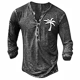 KONG JIMFAN Herren Langarmshirt Herren Kapuzenpullover Kurzarm Pullover Herren Pullover Herren Poloshirt T Shirt Herren 4XL Henley Shirt Herren Poloshirts(Dark Gray,L)