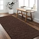 Biscpro Teppich Läufer 50x120cm Fußmatte Lang Waschbarer rutschfest Schmutzfangmatte Küchenteppich für Eingangsbereich Wohnzimmer,Flur,Büro,Schlafzimmer,Küchen-Coffee