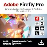 Adobe Firefly Pro inkl. Express Premium & Photoshop Web/Mobile, 3-Monats-Abo, 4000 AI Credits, PC/Mac/Mobile | Aktivierungscode per Email