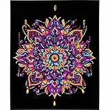 DIAMOND DOTZ 2594361 Original 5D Diamond Painting Set, Neon Mandala, mit Neonfarben und Samt, DIY Diamant Malerei Bilder für Erwachsene und Kinder ab 12 Jahren, Intermediate